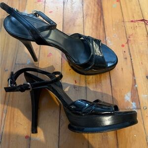 Stuart Weitzman classic patent leather pumps Black High Heel Sandals